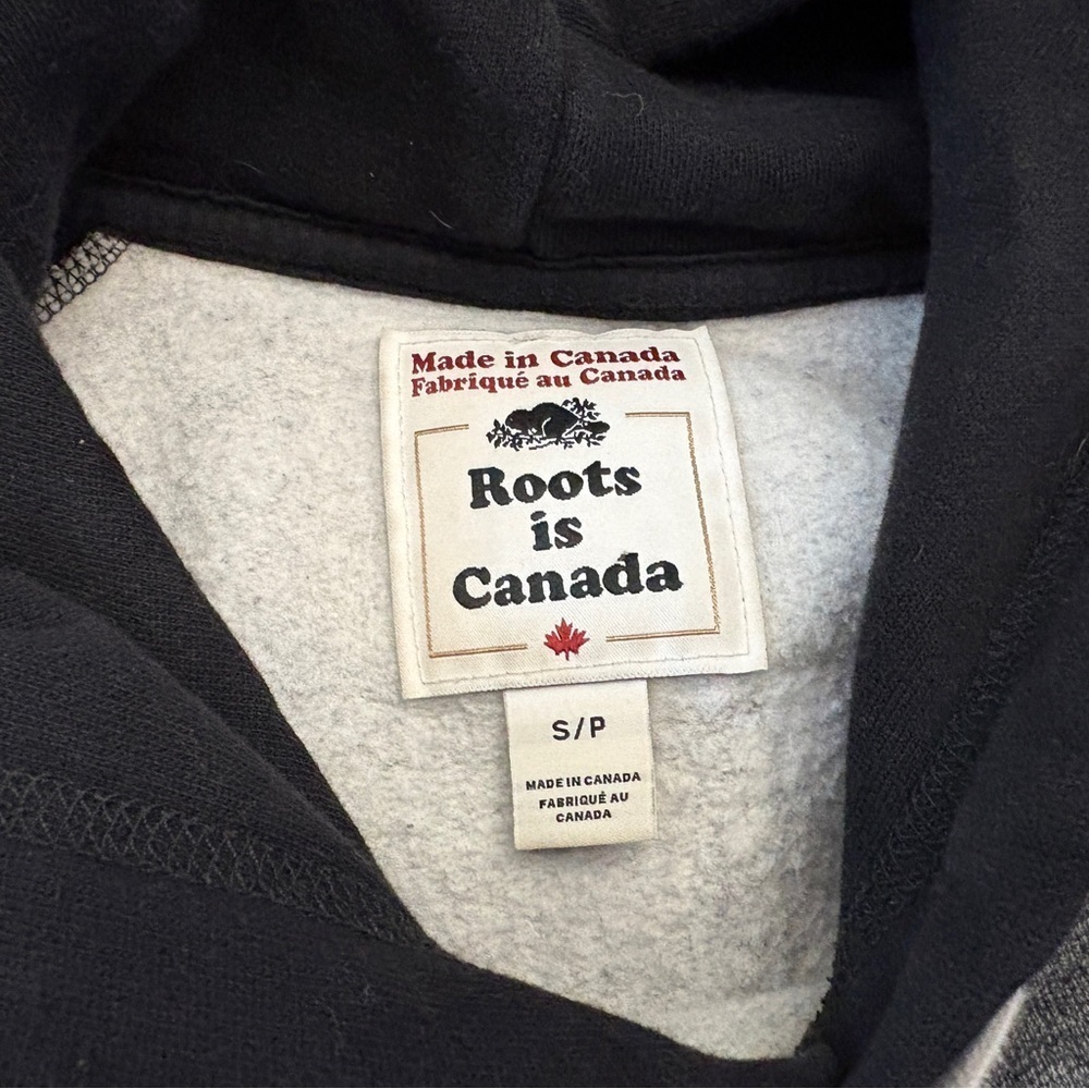 Roots Canada Men's Hoodie Black Gray Olympics Made in Canada Sz. S - Picture 5 of 8